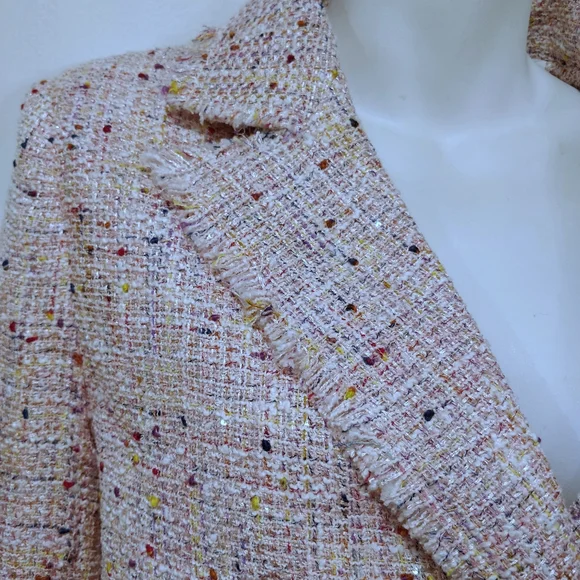 Aqua pink raw hemline jacket. Sz.S - Picture 12 of 14